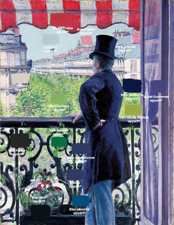 Palette de Gustave Caillebotte : analyser les couleurs de l' Homme au balcon, boulevard Haussmann (1880)