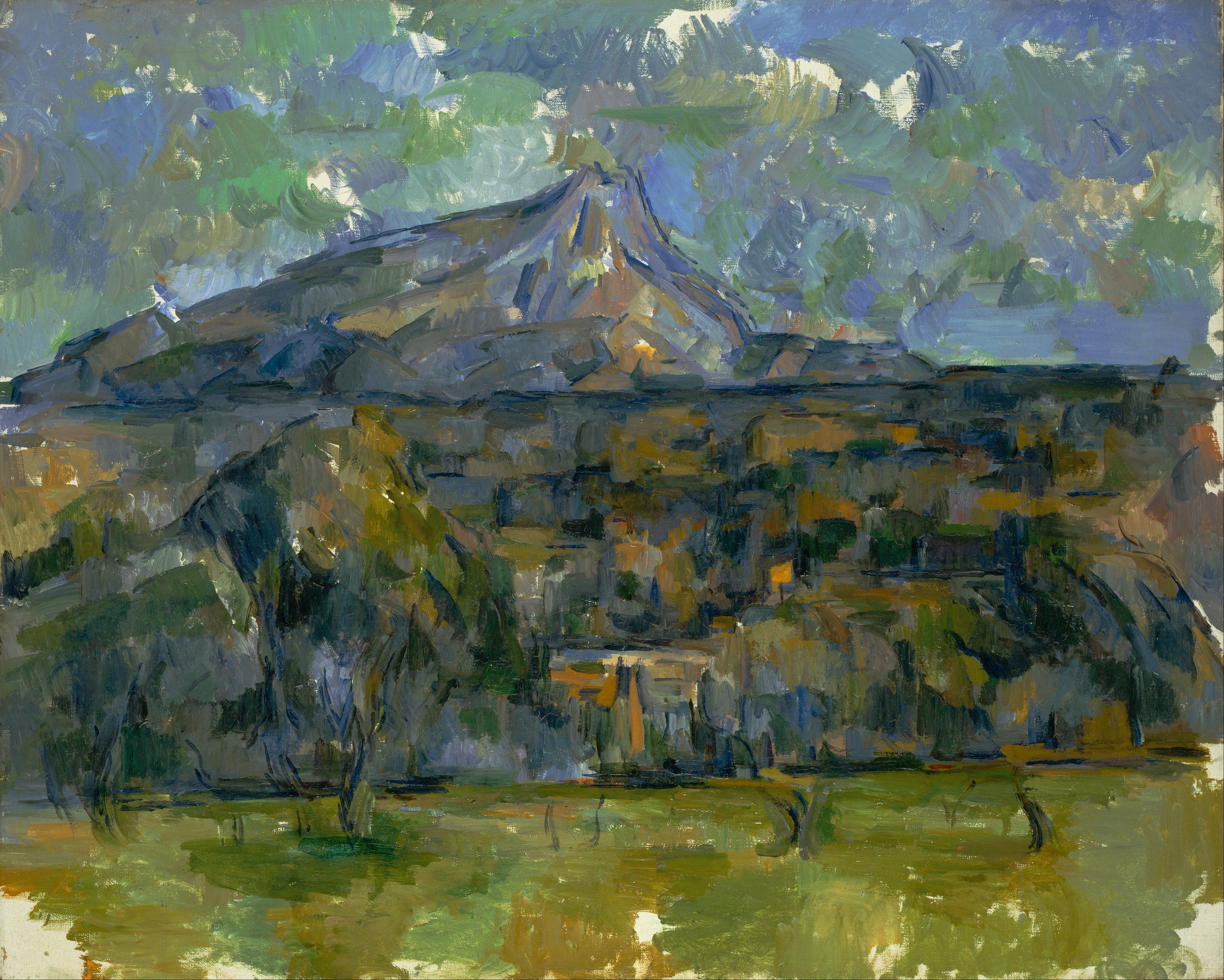 Quelle est la palette de couleurs utilisée par Paul Cézanne pour peindre la Sainte Victoire?